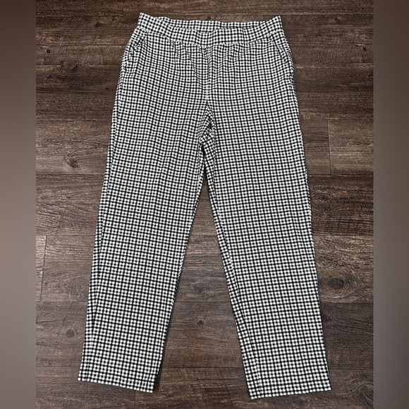 Appleseed's Women’s Comfy Cottagecore Black Gray & White Gingham Pants Sz L - Picture 1 of 4